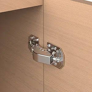 Chibery 50 Pack 90 Degree Soft Close Surface Mount Spring Hinges, No Pre-drilled Easy Installation, Noiseless Frameless Hidden Concealed Kitchen Cabinet Hinge for Cupboard Folded Replacement Hardware