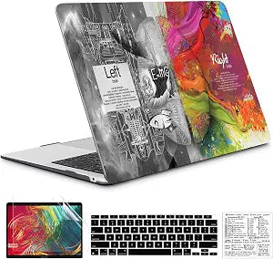 Compatible with MacBook Air 13 Inch Case 2022, 2021-2018 A2337 M1 A1932 A2179 Durable Hard Plastic Shell Case &Keyboard Cover&Mac OS Keyboard Sticker (Einstein's Brain)