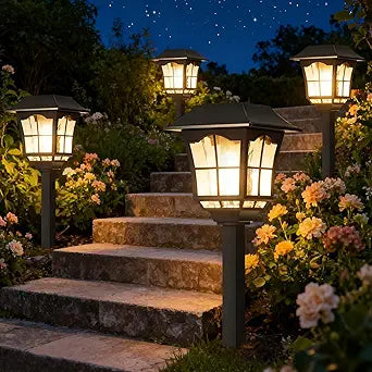Solar Pathway Lights, 8 Pack Outdoor Waterproof Light, Solar Powered Garden Landscape Lighting, 3000K Warm White LED, Auto On/Off, Outside Decor Lights for Garden, Walkway, Driveway, Lawn