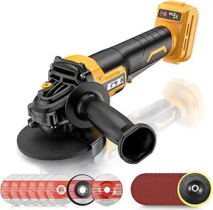 Cordless Angle Grinder for DEWALT 20V MAX Battery, 4-1/2" Power Brushless Cut Off Tool with Safe Paddle Switch, 3 Variable Speed, with Cutting Grinding Polishing Accessories, Tool Only