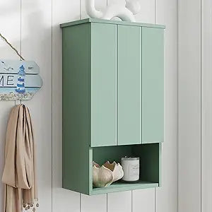 VANIRROR Bathroom Wall Cabinet with Single Door, Soft-Close Hinges, 15x27 inch Wooden Medicine Cabinet for Small Kitchen, Laundry, Entryway, Durable MDF Construction