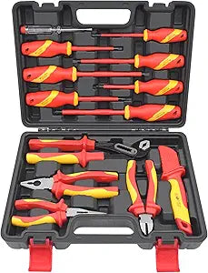 Insulated Screwdriver & Pliers Set, 1000V Electrician Tools with Magnetic Phillips and Slotted Screwdrivers, Insulated Pliers and Cable Knife, 13Pcs VDE Insulated Set