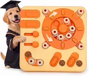 Dog Puzzle Toy, 4-Level Interactive Dog Toys with Suction Cups, Brain Stimulating Puzzle Feeder Dog for Large Medium Small Dogs, Slow Feeder