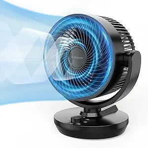 DR.PREPARE Oscillating Air Circulator Fan for Bedroom, 11.3 Height Powerful Table Fan, 70 Auto-Oscillating, 100 Adjustable Tilt, 3 Speeds, Efficient Cooling & Circulation for Home, Kitchen, Office