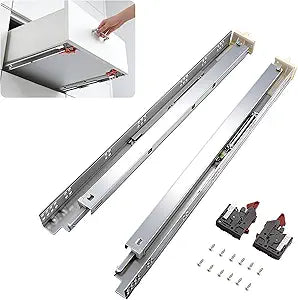 Knobonly 5 Pairs 18 Inch Undermount Soft Close Drawer Slides, Bottom Mount Full Extension Heavy Duty, Zinc Plated 85 lb Load, Includes All Mounting Hardware for Complete Cabinet Drawers Renovation