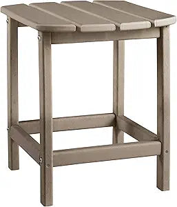 Signature Design by Ashley Sundown Treasure Outdoor Patio HDPE Weather Resistant End Table, Brown