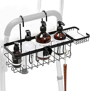 TYYIHUA Hanging Shower Caddy for Shower Chair with Hooks, Soap Tray and Shower Rack, Bathroom Showers Organizer Basket for Elderly, Pregnant, Patient, Handicap Accessories for Daily Living