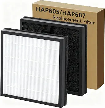 HAP605 Replacement Filters Compatible with XenonLab HAP605 HAP607 and for FreAire HAP605 HAP607, 3-in-1 HAP607/HAP605 Filter with Activated Carbon for Home, 2 Pack