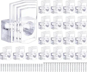 Mirror Holder Clips,Clear Plastic Mirror Clips for Wall Mounting Mirror Mounting Hardware,Mirror Hangers for the Wall with Screws Kit (Classic Style A)
