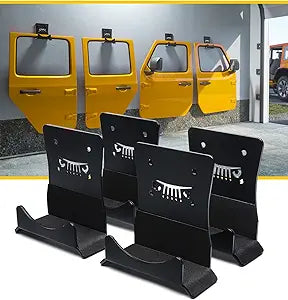 LUMENIX Heavy Duty Door Storage Hangers Bracket, Wall-Mounted Systems Kits Doors Holder Racks Compatible with 1956-2025 Jeep Wrangler CJ YJ TJ JK JKU JL JLU LJ JT (4 PCS, Animal Pattern)
