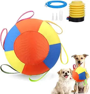 Herding Ball for Dogs,10 Inch Dog Training Balls with Heavy-Duty Handle Cover and Pump,Interactive Dog Toy Herding Ball for Australian Shepherd, Border Collie, Large Breed