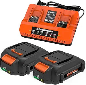 20V 3.5Ah Replacement for Worx 20V Battery and Charger Kit Compatible with Worx 20 Volt Battery WA3520 WA3525 WA3575 WA3577 WA3669 and WA3875 Dual Port Charger