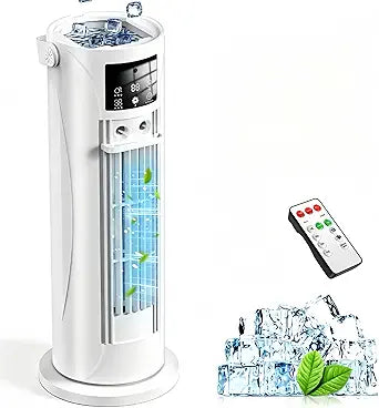 Portable Air Conditioners - 3 Speeds & Storm Mode & Mist Spray, Tower Cooling Fan with Timer, 120┬░ Oscillation for Home, Office, Bedroom, Living Room - Portable AC Standing Fan (White)