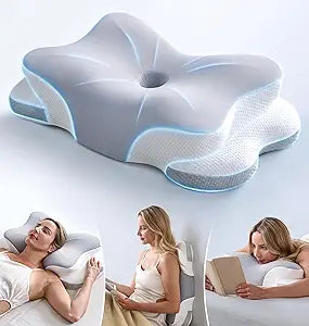 Ultra Pain Relief Cervical Neck Pillow for Sleeping, 5X Support Ergonomic Contour Pillow for Deep Sleep, Cooling Memory Foam Pillows for Adults, Orthopedic Bed Pillow for Side Back, Stomach Sleepers