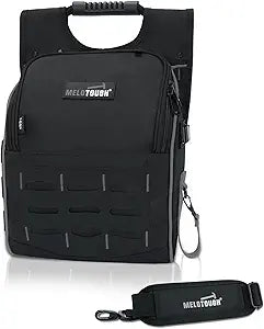 MELOTOUGH Electrician Tool Pouch with Shoulder Strap, Zippered Flip Cover Tool Pouch Bag with Multiple Storage Pockets for Electricians, Technicians, Maintenance