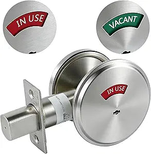 NEWBANG Grade 2 ADA Commercial Heavy Duty Privacy Deadbolt with Occupancy Indicator UL Listed and 3 Hour Fire Rated, Satin Chrome 26D, Left and Right Handed,MD-C2-Deadbolt-1P