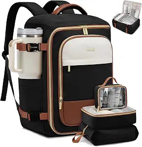 LOVEVOOK 40L Travel Backpack Carry on Flight Approved,Personal Item Bag with 3 Packing Cubes,Travel Backpack Bag for Women Fits 17 Inch Laptop,Water-resistant Carry On Backpack for Airplanes