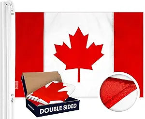 G128 Canada Canadian Flag | 3x5 Ft | Double ToughWeave Series Double Sided Embroidered 210D Polyester | Country Flag, Embroidered Design, Indoor/Outdoor, Brass Grommets, Heavy Duty, 3-ply