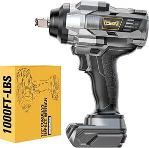 DIYtoolifz Cordless Impact Wrench 1/2 inch Compatible with DeWalt 20v Battery, 1000Ft-lbs(1360N.m) High Torque Impact Driver with 4-Modes, LED Light, Electric Impact Gun for Car/Truck/Mower(Bare Tool)