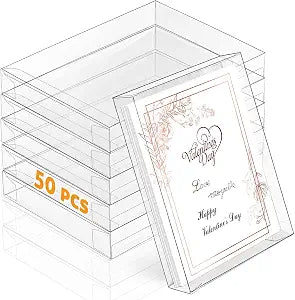 Sintuff 50 Pcs Clear Card Boxes for Greeting Cards