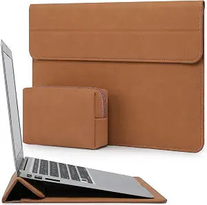HYZUO 15 Inch Laptop Case Bag Sleeve with Stand for MacBook, Brown