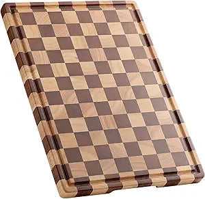 Acacia Wood Cutting Board for Kitchen  Chopping Board with Grooves & Handles, Large Wooden Cutting Board for Meat, Vegetables, Fruits, Cheese and Fruits Ideal Kitchen Gifts