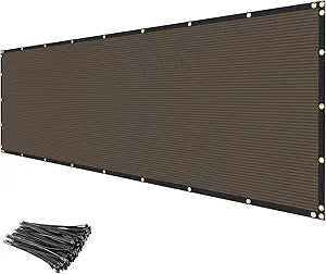 Privacy Fence Screen 5' x 50' Fencing Cover Heavy Duty Mesh Windscreen Cloth for Outdoor Garden Patio Backyard Chain Link Fence Brown