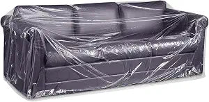 Plastic Couch Cover, 3 Seater Sofa Cover for Moving & Storage