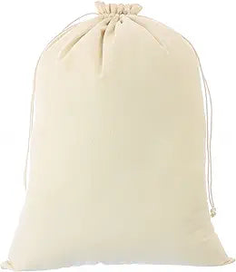 CleverDelights Cotton Bags - 18" x 24" - 10 Pack - Premium Drawstring Storage Muslin Bag - 18x24 Inch