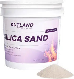 Rutland Silica Sand, Decorative Fireplace Sand, Base Layer Filler for Gas Log Fireplaces, 13 lb Pail, Natural