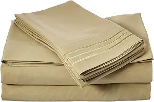 Celine Linen 1800 Series Egyptian Quality Super Soft Wrinkle Resistant & Fade Resistant Beautiful Design on Pillowcases 4-Piece Sheet Set, Deep Pocket Up to 16inch, California King Green