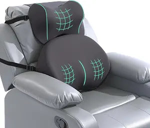 ROYALAY 2 Pcs Recliner Pillow for Neck Lumbar Support, Memory Foam Lumbar Pillow for Recliner with Adjustable Headrest, Back Support for Office Chairs Couch