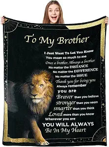 Best Brother Gifts from Sister for Birthday, Big Brother Birthday Gifts for Brother Adult from Sister,Birthday Gifts for Brothers from Sisters, 60"x80" Blanket