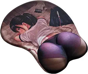 Funny Kawaii Ergonomic Mouse Pad Cute Sexy Anime Computer Mouse Pad with Wrist Rest Dark Grey, JY054