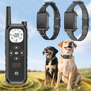 Wireless Dog Fence, Electric Fence for Dogs, Portable Dog Perimeter Collar 185 Days Standby Training Collar, Flash Light & Waterproof with 3 Training Mode for 2 Dog Matte Black