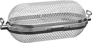 MixRBBQ Rotisserie Basket Grill Accessories, Stainless Steel Rotisserie Baskets for Napoleon 64000 Outdoor Grill, Universal Fits for Kabobs French Fries Veggies Fits