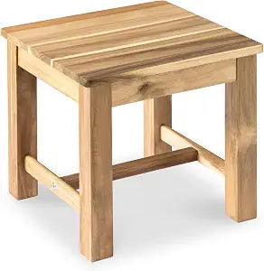12" Wooden Step Stool, Small Wood Stool for Bathroom, Kitchen - White Oak