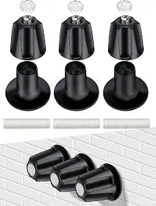 Tub Faucet Handle, Shower 3 Handle Replacement, Black