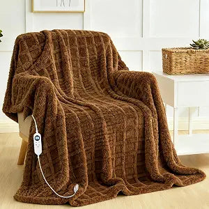 Eastsora Heated Blanket Electric,Waffle Heating Blanket with 12 Heat Levels, Fast Heating Blanket with 1-12 Timer Settings, Overheat Protection with ETL & FCC for Home Office Sofa-50"x60"