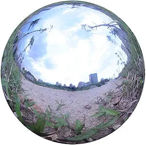 Durable Stainless Steel Gazing Balls Hollow Mirror Globe Floating Reflective Ball Polished Shiny Sphere for Home Garden Pond Outdoor Swimming Pool Decoration (12 Inch)