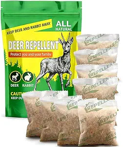 LAQDECDV Deer Repellent Outdoor, Rabbits Repellent, Deer and Rabbit Repellents for Plant, Deer Repellant for Garden, Deers Deterrent for Yard, Keep Deers Away from Flowers, Lasts Up to 60 Days-8P