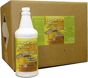 Lemon Oil Furniture Polish (finest blend of lemon oils, waxes & moisturizers & UV protectants)-12 quart case