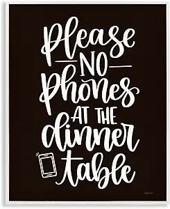 No Phones Dinner Table Rule, 11 x 14 Inch Framed Gicle Print