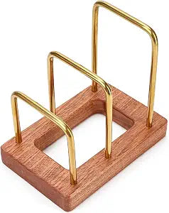 Chopping Board Rack with Wood Base  Multi Layer Kitchen Organizer Stand for Cutting Boards Pot Lids, Baking Trays Pans and Plates Cabinet Storage Divider Accessory Home Countertop or Inside Cabinets