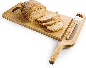 Sourdough Bread Slicer Set  Rubber Wood Cutting Board with Bread Groove, Curved Handle Knife, Magnetic Storage, Adjustable Thickness for Artisan Homemade Loaves