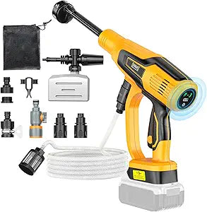 DIYtoolifz Car Cleaning Tools Compatible with Dewalt 20V Batteries, 600W Brushless Motor, 6-in-1 Nozzle & Foam Cannon for Car, Patio, Fence (Tool ONLY  Battery NOT Included)