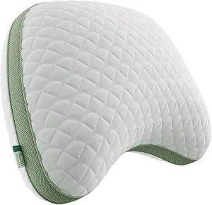 Novilla Tencel Side Sleeper Pillow for Neck and Shoulder Pain, Curved Crescent Design with Adjustable Shredded Memory Foam, Silk-Like Soft Cover for Face & Hair Care, Queen