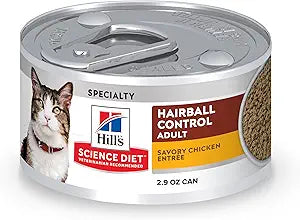 Hill's Science Diet Adult 1-6 Hairball Control Wet Cat Food, Chicken, 2.9 oz. Cans, 24-Pack