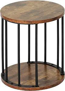 HDANI Small Round Wooden Step Stool for Kids Adults, 300lbs Load Capacity Garden Stool, Non-Slip Small Stool for Plant Stand, Kitchen, Bathroom and Bedroom,Brown