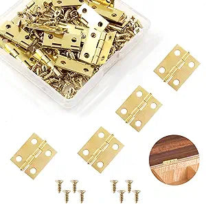 Small Hinges, 18 x 15 mm, Retro Brass, 30 Pcs